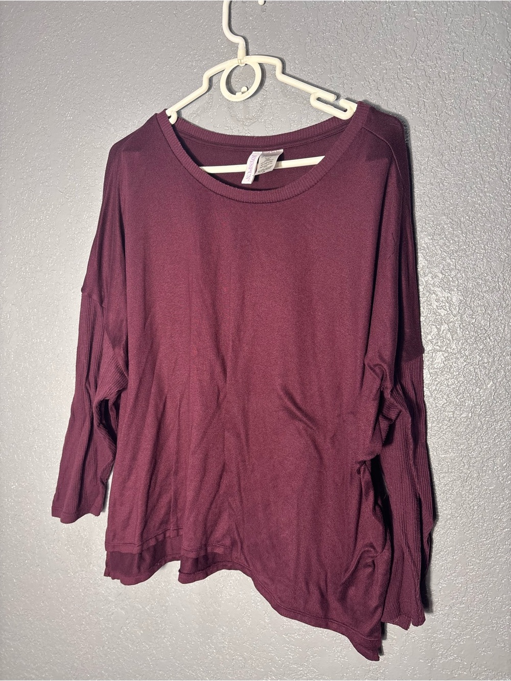 Women's Long Sleeve Relaxed Top - Plum